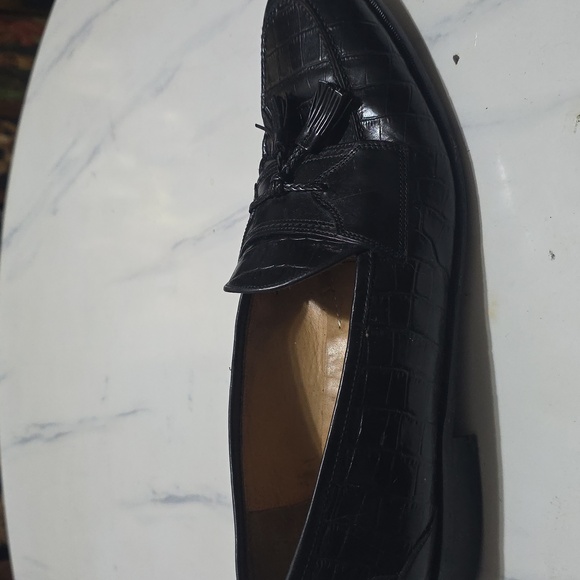 Mens Johnson&murphy Cellino Alligator Shoe Loafers Black Size 14 Very Good - Picture 6 of 12
